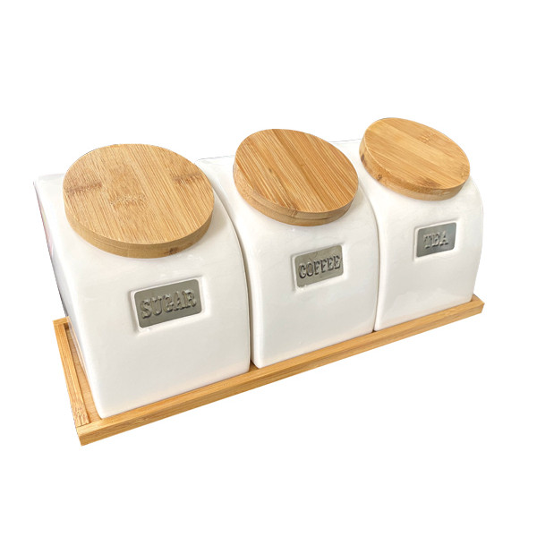  κεραμικά βάζα για καφέ-ζάχαρη και τσάϊ ΣΕΤ/3