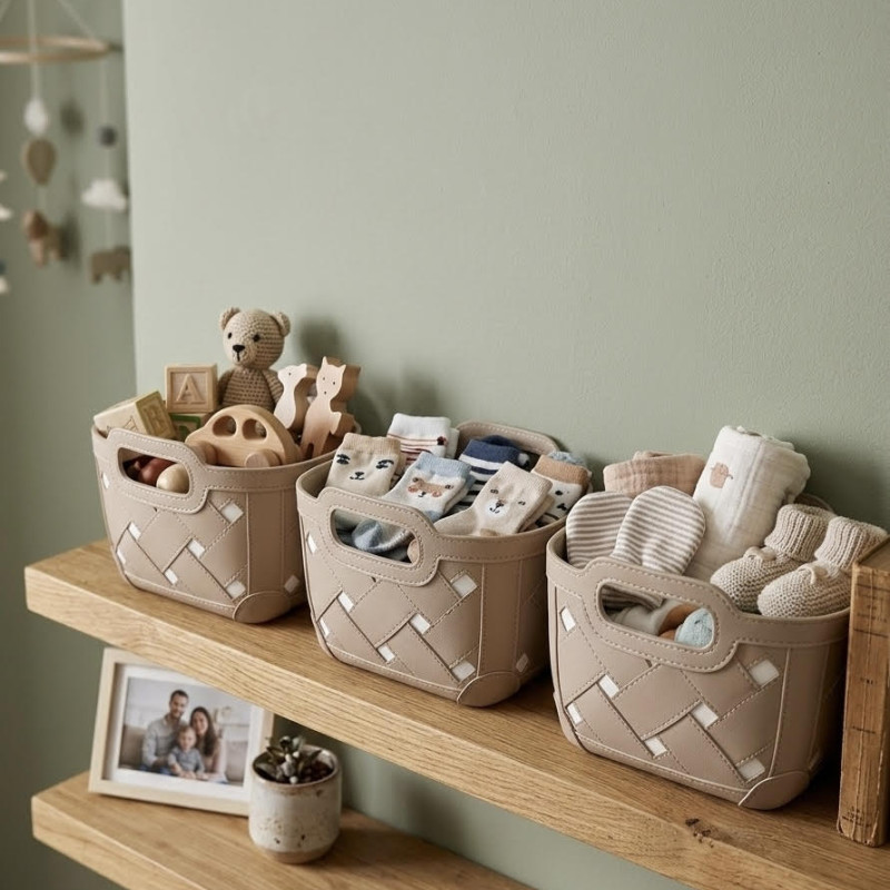 Πλαστικό καλάθι τύπου “δέρμα” ΜΩΒ