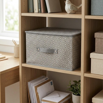 ΚΟΥΤΙ ΑΠΟΘΗΚΕΥΣΗΣ ΥΦΑΣΜΑΤΙΝΟ  ΠΤΥΣΣΟΜΕΝΟ ΕΚΡΟΥ-ΓΚΡΙ S