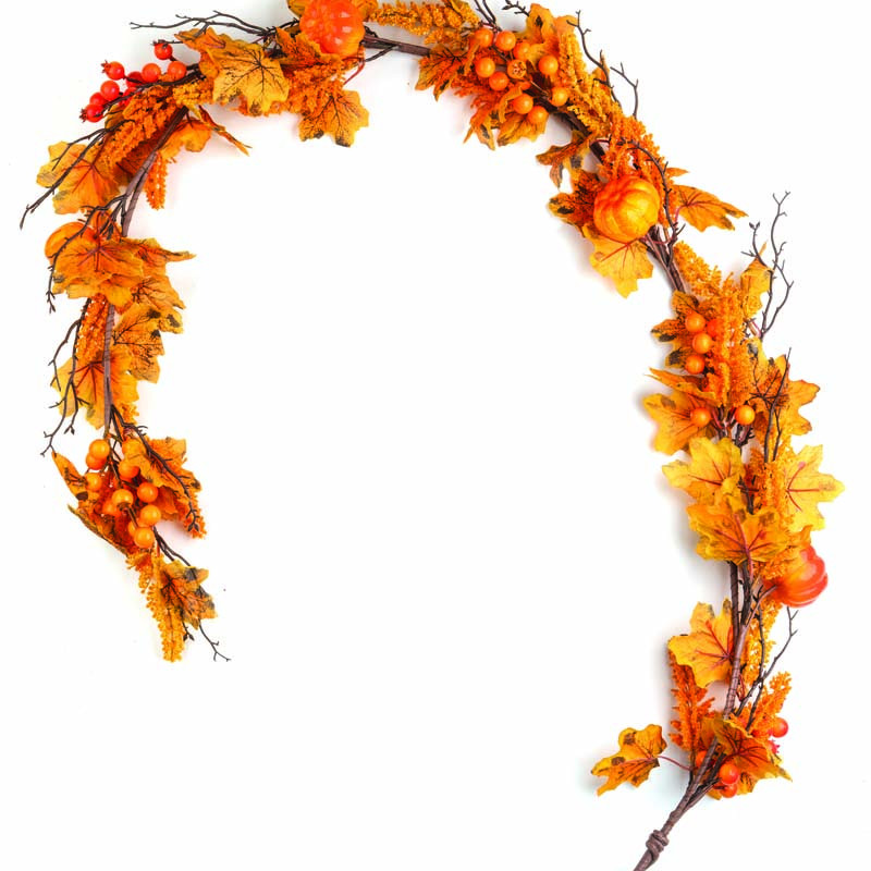 Γιρλάντα Πλατανόφυλλο με Berries & Κολοκύθα 135cm