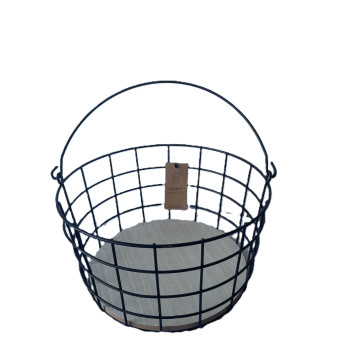  Καλάθι από Μέταλλο και ξυλο 28x28x15cm