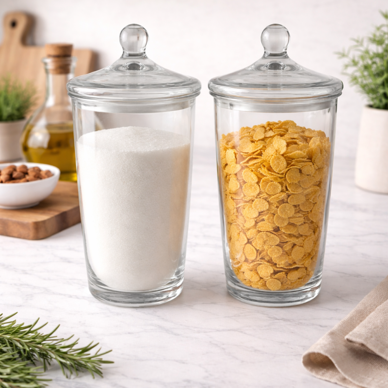  Γυαλινο βαζο με Καπακι 15X24cm