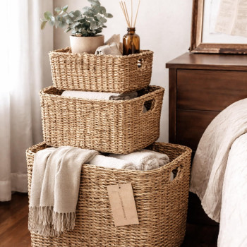 ΚΑΛΑΘΙ ΑΠΟ SEAGRASS 31-37X23-29X20-27CM ΣΕΤ3