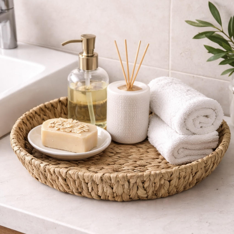 Καλάθι από Φυσικό Φύλλο 30x6cm