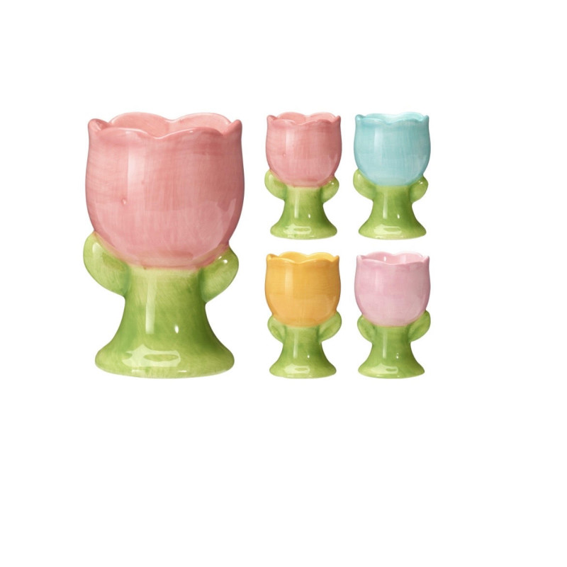 Αυγοθήκη Λουλούδι 6x8cm ΣΕΤ/2 ροζ