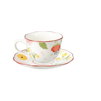 Φλιτζάνι με Πιατάκι Πορσελάνη 220ml 10x6.5cm S/2