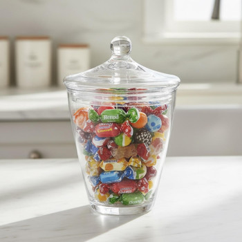 Γυάλινο βαζο με Καπάκι 17.5x27cm