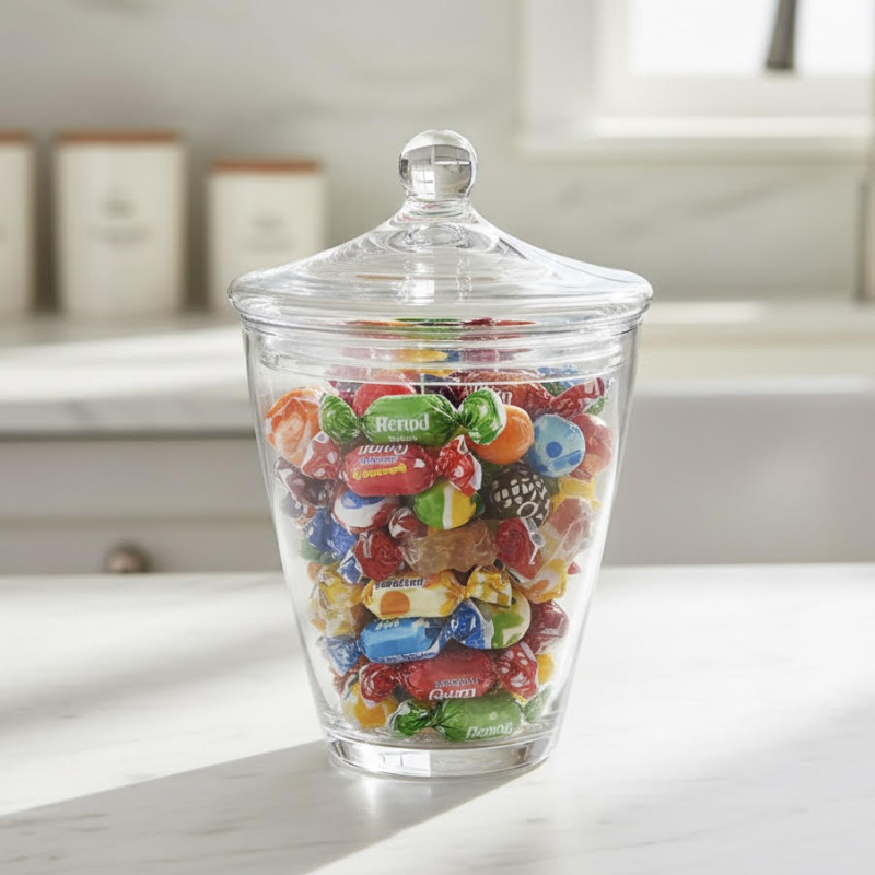 Γυάλινο βαζο με Καπάκι 17.5x27cm