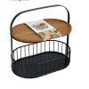 JK Home Décor - Διώροφη Μικρή Ραφιέρα / Σετ Σερβιρίσματος από Μέταλλο & Μπαμπού Υ30εκ.Μ27εκ.