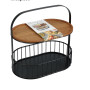 JK Home Décor - Διώροφη Μικρή Ραφιέρα / Σετ Σερβιρίσματος από Μέταλλο & Μπαμπού Υ30εκ.Μ27εκ.