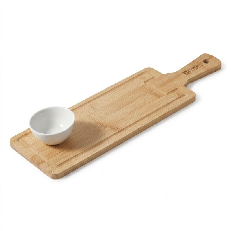 JK Home Décor - Πλατώ Τυριών / Ξύλο Κοπής από Bamboo με Μπολ