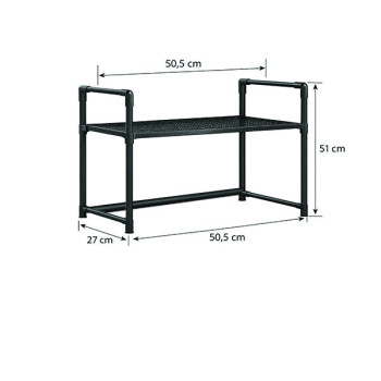 Μεταλλική Ραφιέρα Πάγκου Οργάνωσης Microwave – Organizer Κουζίνας Δύο Επιπέδων (57.5x26x31cm)