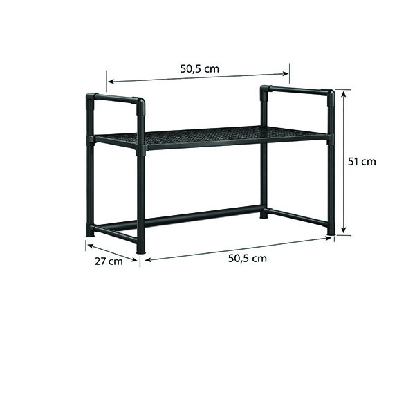 Μεταλλική Ραφιέρα Πάγκου Οργάνωσης Microwave – Organizer Κουζίνας Δύο Επιπέδων (57.5x26x31cm)