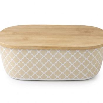 Ψωμιέρα Bamboo Fiber με Καπάκι από Φυσικό Ξύλο Μπαμπού – Eco Friendly – 36x20.5cm