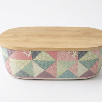 Ψωμιέρα Bamboo Fiber με Καπάκι από Φυσικό Ξύλο Μπαμπού – Eco Friendly – 36x20.5cm