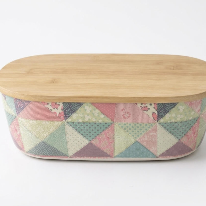 Ψωμιέρα Bamboo Fiber με Καπάκι από Φυσικό Ξύλο Μπαμπού – Eco Friendly – 36x20.5cm