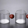 Σετ 2 Γυάλινα Φλιτζάνια Espresso Minimal με Ξύλινη Λαβή