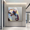 Πινακας ζωγραφικης pop art elephant με ξύλινο πλαίσιο . Διαστάσεις 80*80 cm