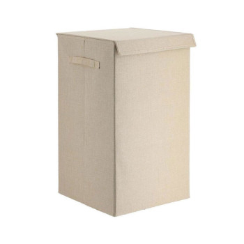 Καλάθι Απλύτων Αναδιπλούμενο από MDF Μπεζ με Υφασμάτινη Επένδυση MRShome
