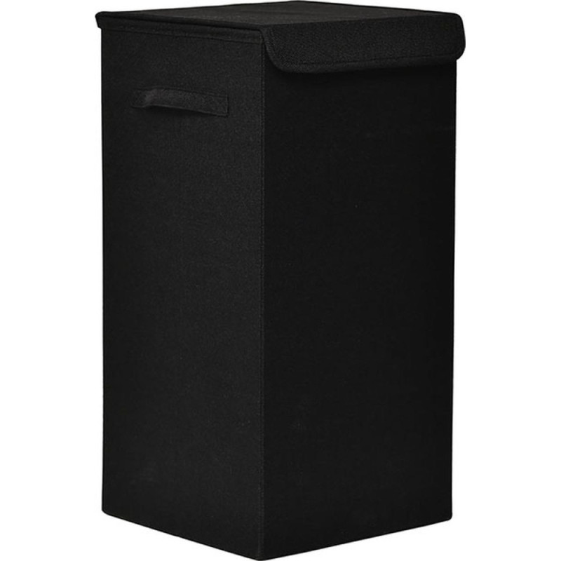 Καλάθι Απλύτων Αναδιπλούμενο από MDF Μαύρο με Υφασμάτινη Επένδυση MRShome