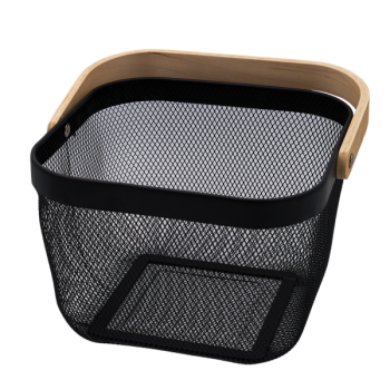 καλαθι μεταλλικο με ξυλινο χερουλι