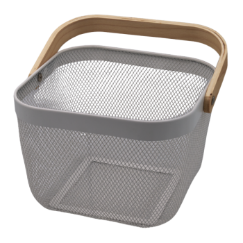 καλαθι μεταλλικο με ξυλινο χερουλι