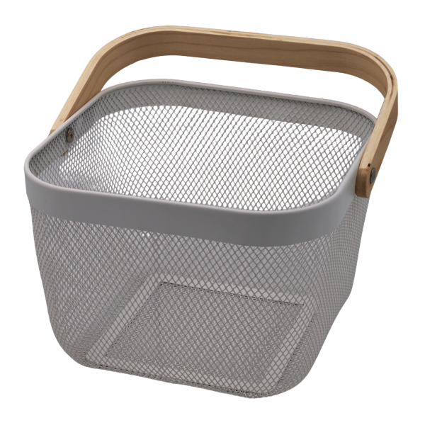 καλαθι μεταλλικο με ξυλινο χερουλι