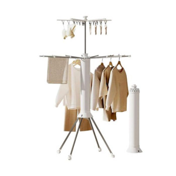 Πτυσσόμενη κρεμάστρα δαπέδου & απλώστρα ρούχων τροχήλατη – 12003-2 – 114272