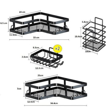 ΕΠΙΤΟΙΧΙΑ ΡΑΦΙΑ ΜΠΑΝΙΟΥ ΓΩΝΙΑΚΑ  ΣΕ ΣΕΤ 5 ΤΕΜ 