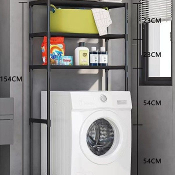 Επιδαπέδια μεταλλικη ραφιέρα μπάνιου μαυρο