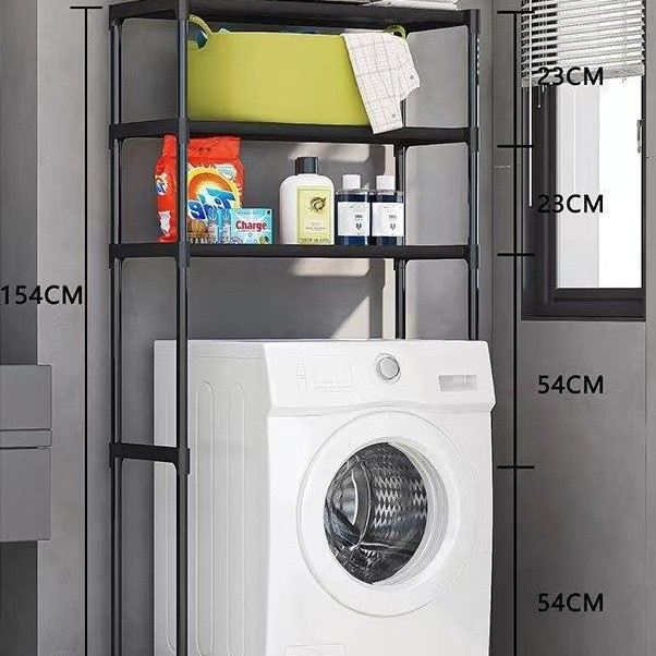 Επιδαπέδια μεταλλικη ραφιέρα μπάνιου μαυρο