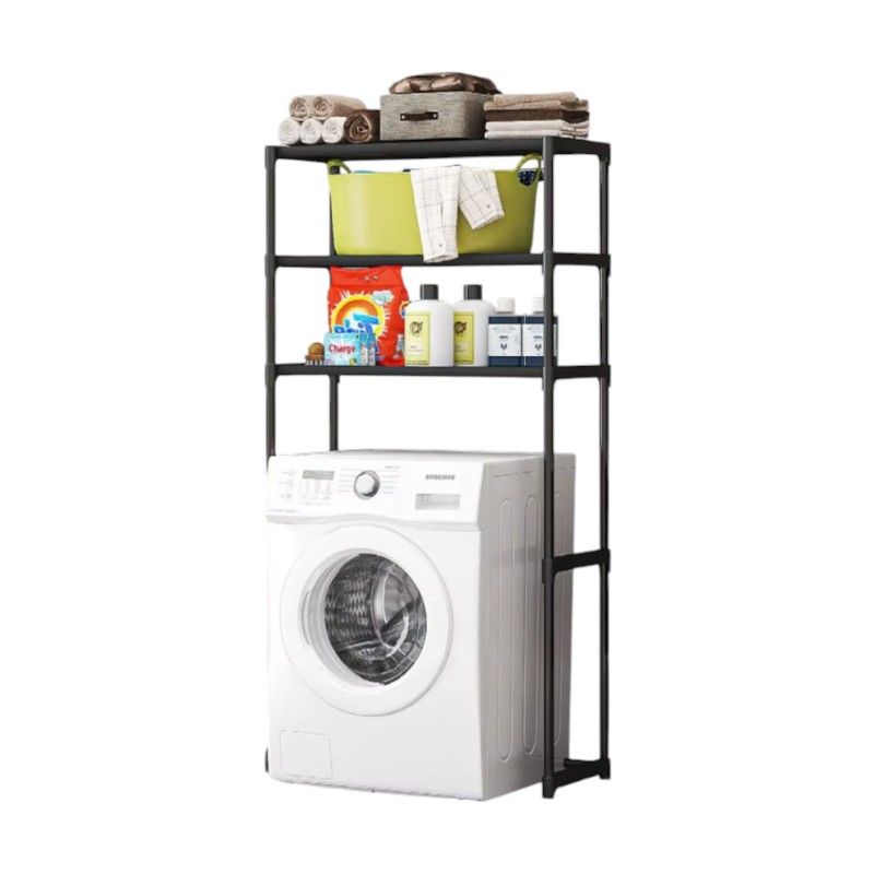 Επιδαπέδια μεταλλικη ραφιέρα μπάνιου μαυρο