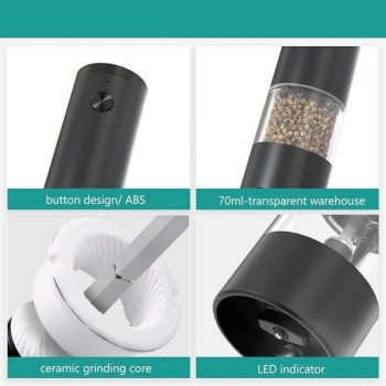 Ηλεκτρικός μύλος αλατιού/πιπεριού – KYMQ-44B – 812518 – Black