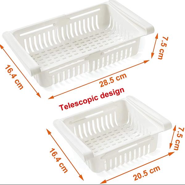 Ράφι ψυγείου επεκτεινόμενο ΣΕΤ/2 Y7,5x16,4x28,5εκ. λευκό