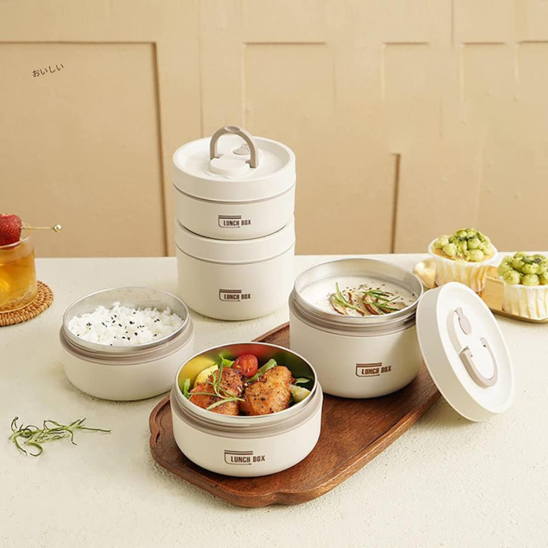 Σετ 2 lunch box inox & θερμική τσάντα 1040ml