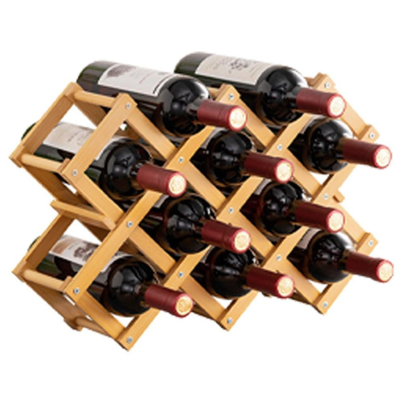Κάβα κρασιών μπαμπού 10 φιαλών Υ32x48x13εκ.