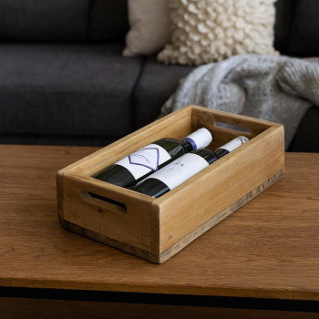 Κουτί αποθήκευσης κρασιού ανακυκλωμένο ξύλο mahoni Υ9xΜ34xΠ19εκ