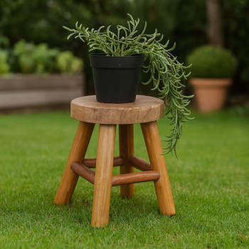 Σκαμπό από ανακυκλωμένο ξύλο mahoni Υ19xØ15εκ