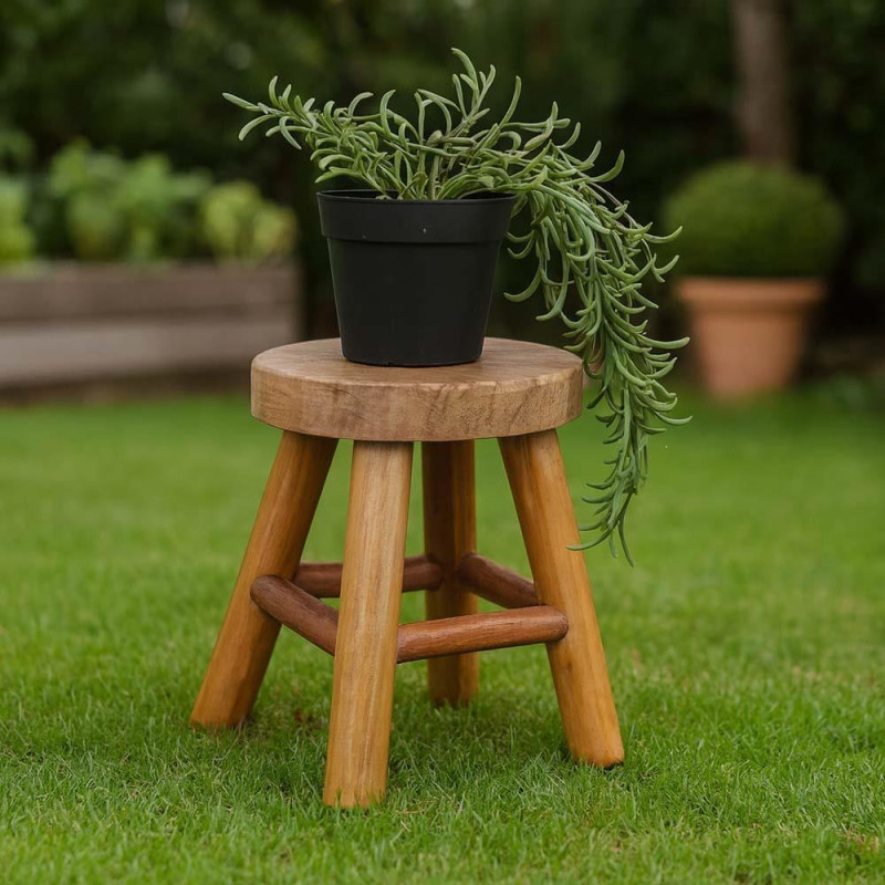 Σκαμπό από ανακυκλωμένο ξύλο mahoni Υ19xØ15εκ