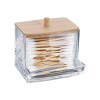 Θήκη για μπατονέτες ακρυλική διάφανη με καπάκι απο bamboo. Διαστάσεις: Y8,8x8,7x7,5. Βάρος: 0,09 Kg.