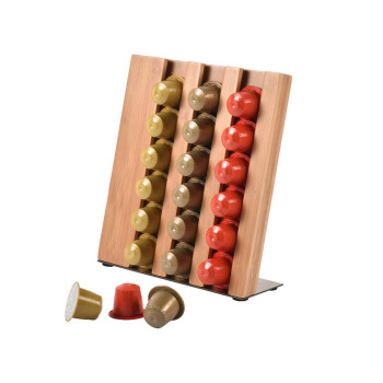 Θήκη για κάψουλες Nespresso από μπαμπού Υ32x25x23εκ.