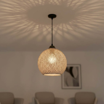 Φωτιστικό οροφής μονόφωτο PWL-0967 pakoworld Ε27 καφέ-μαύρο Φ23x22εκ