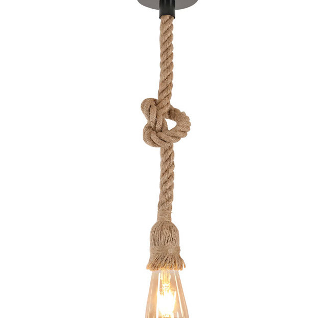 Φωτιστικό οροφής Ropily pakoworld φυσικό μέταλλο-σχοινί Φ1x100εκ