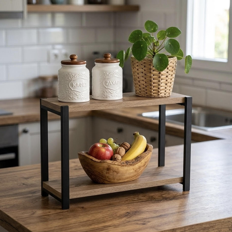 Επιτραπέζια βαση παγκου μελαμίνης-μαύρο μέταλλο 48x17x40εκ