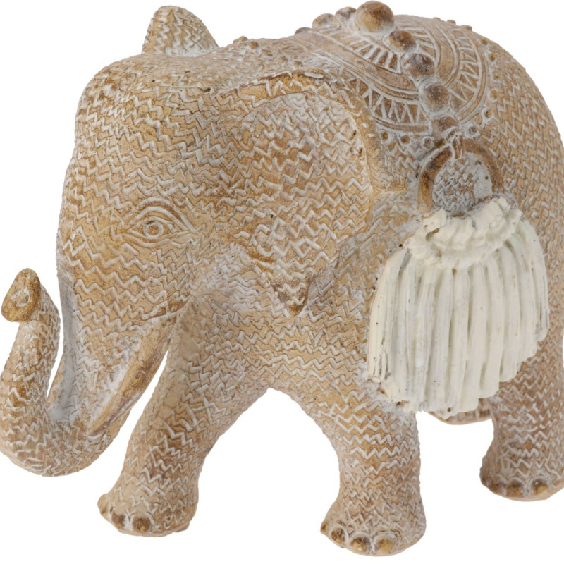 Διακοσμητικός Ελέφαντας Boho Style - Polyresin/Κεραμική Όψη - 17x13x8cm